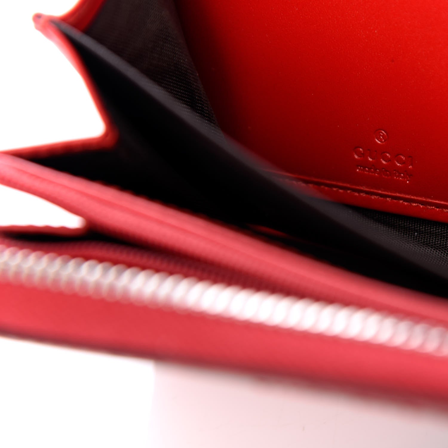 Gucci Guccissima Web Zip Around Wallet Red 6 of 7