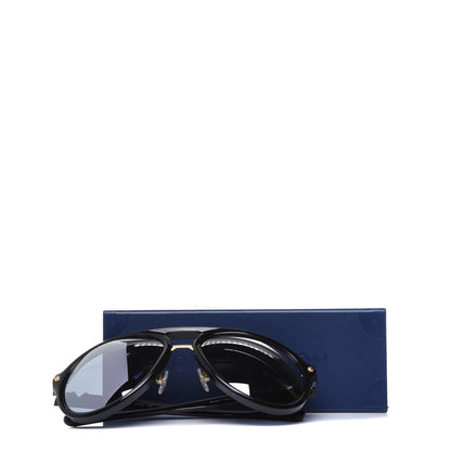 Louis Vuitton Acetate Aviator Serpico Studded Sunglasses Z2357E Black 8 of 8
