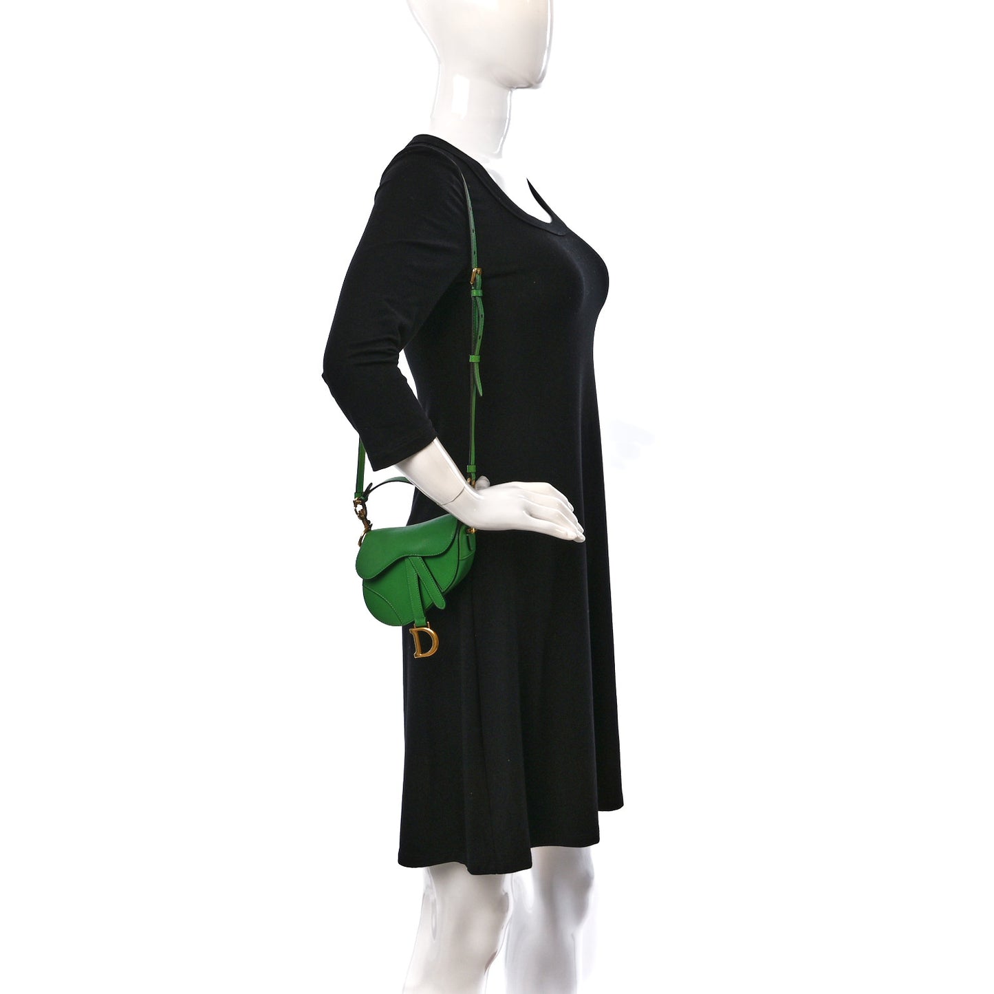 Goatskin Micro Saddle Bag Green