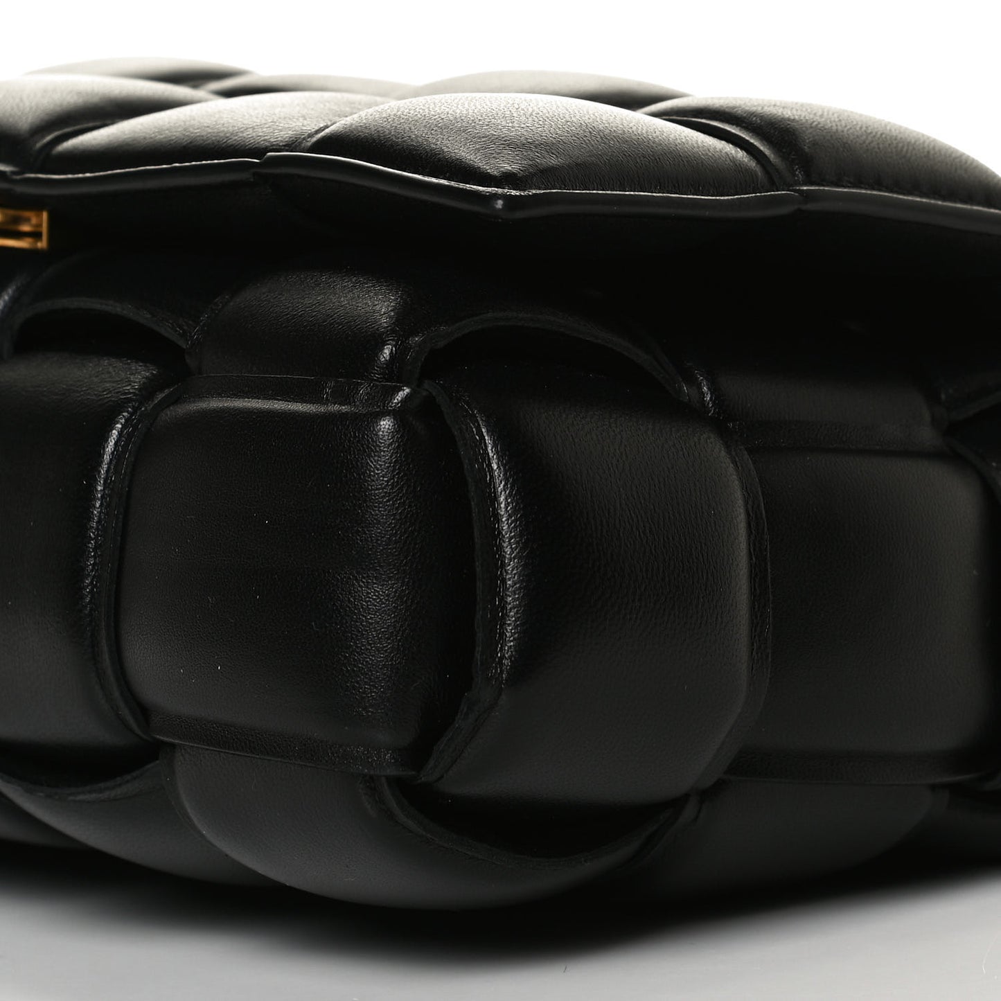 Lambskin Maxi Intreccio Padded Chain Cassette Crossbody Bag Black
