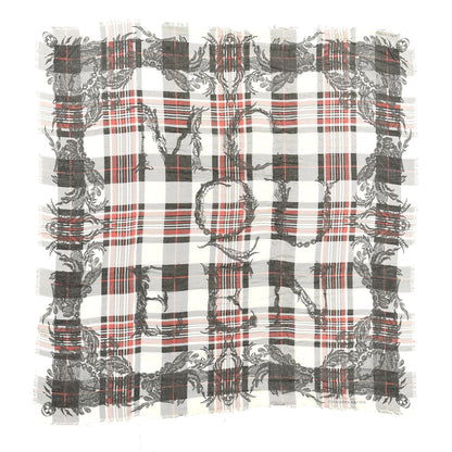 Alexander McQueen Plaid Stole Scarf Red White Black 1 of 3