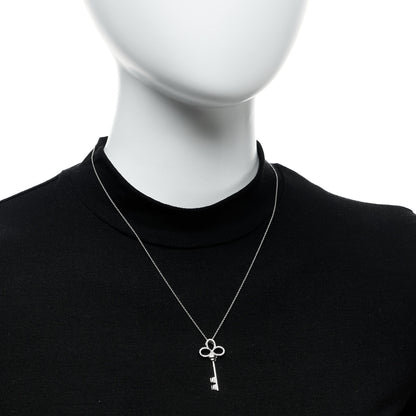 Roberto Coin 18K White Gold Diamond Tiny Treasures Key Pendant Necklace 2 of 6