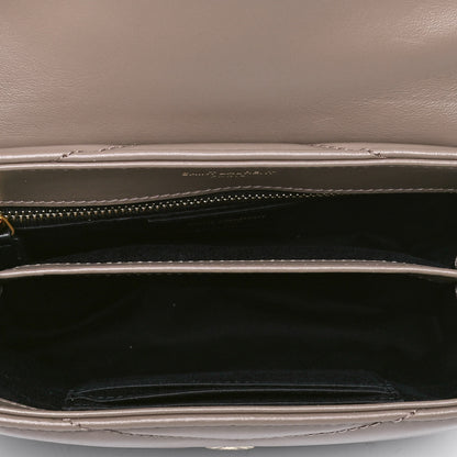 Saint Laurent Calfskin Y Quilted Monogram Toy Loulou Crossbody Bag Dark Beige 4 of 4