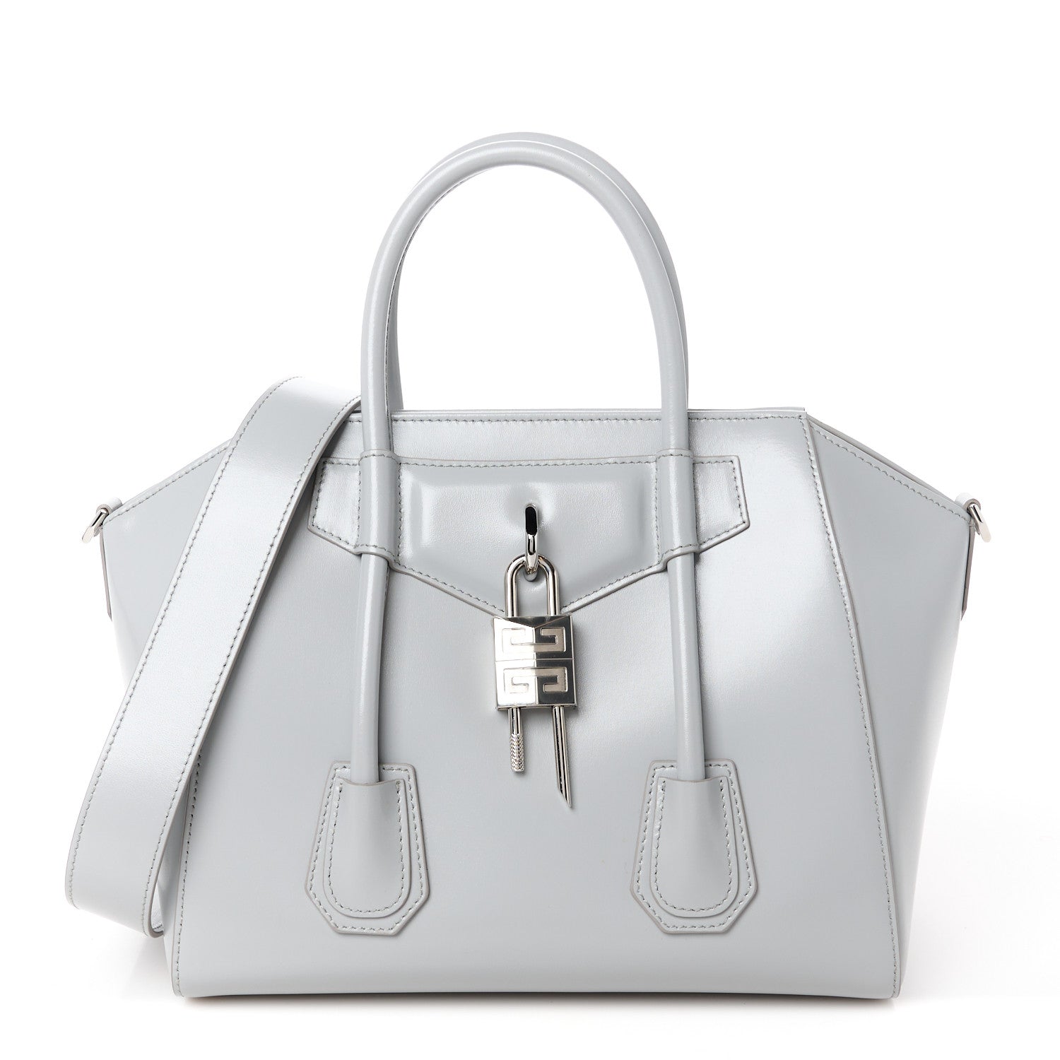 Givenchy Box Calfskin Small Lock Antigona Shoulder Bag Light Grey 1 of 10