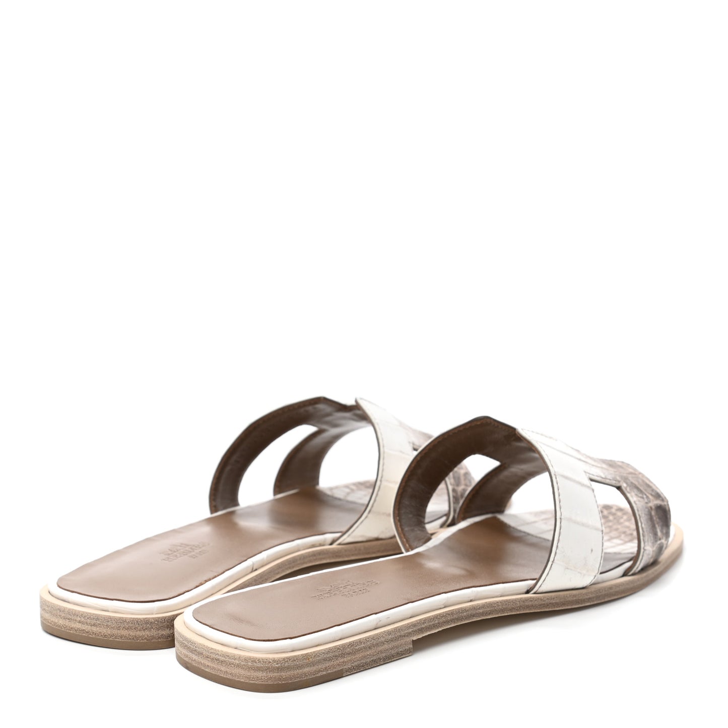 Matte Niloticus Crocodile Himalaya Oran Sandals 39 Blanc