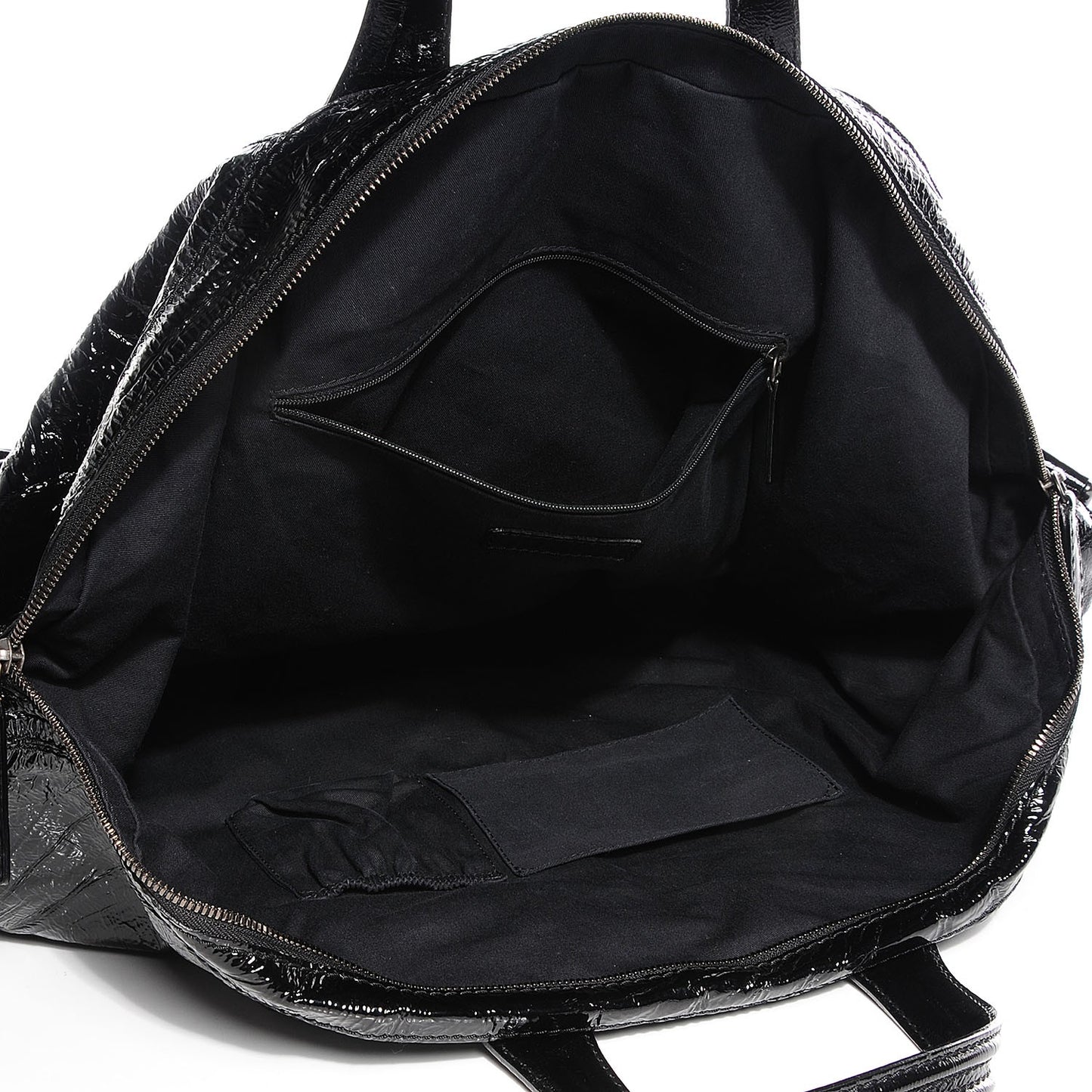 Crinkled Patent Large Nightingale Black