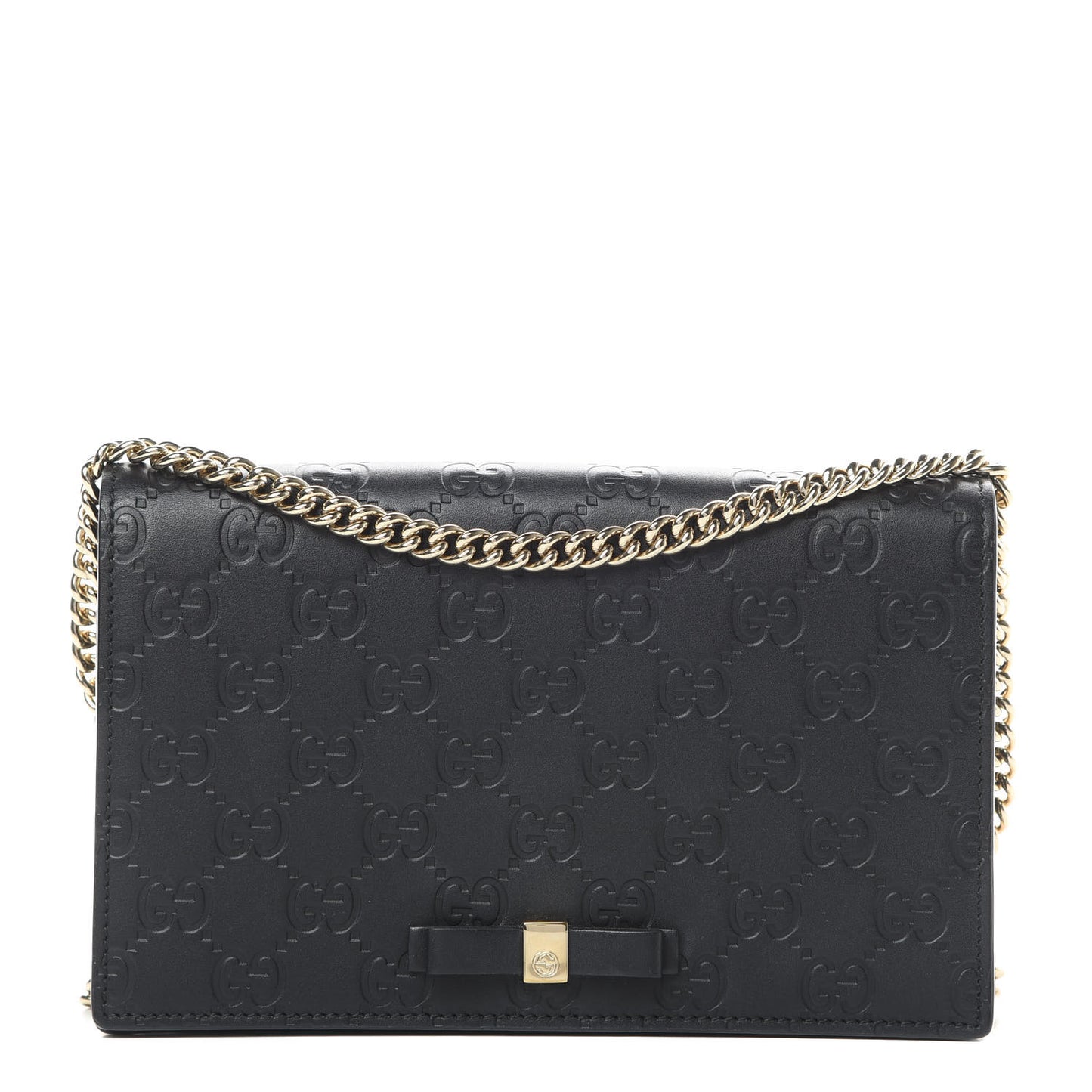 Guccissima Signature Bowy Chain Wallet Black