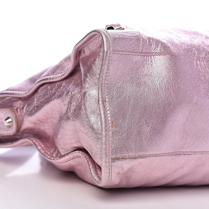 Balenciaga Metallic Agneau Classic Silver Hardware S City Sparkle Pale Rose 8 of 12