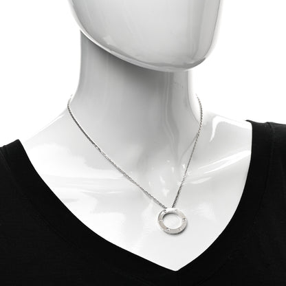 Cartier 18K White Gold 3 Diamonds LOVE Pendant Necklace 2 of 4