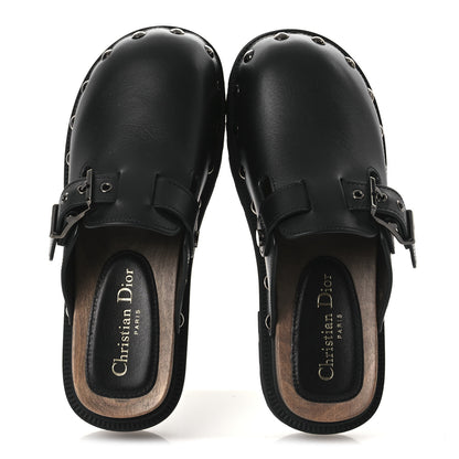 Christian Dior Calfskin Diorquake Buckled Lug Sole 15mm Clogs 36 Black 2 of 11