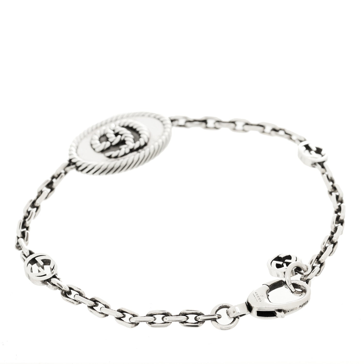 Gucci Sterling Silver Torchon Double G Bracelet 2 of 4