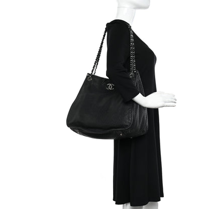Chanel Calfskin Perforated Up In The Air Tote Black 2 of 10