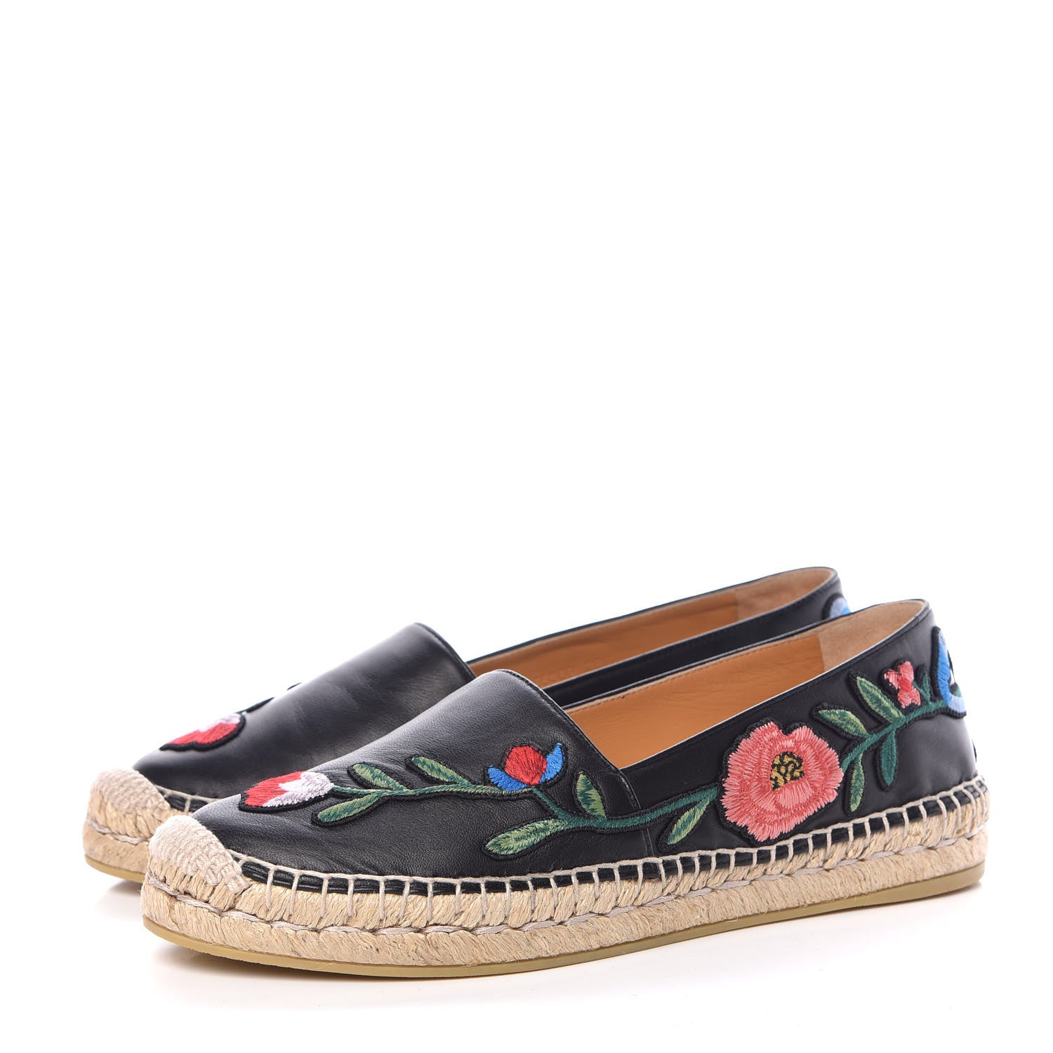 Gucci Nappa Ophelia Espadrilles 38.5 Black 3 of 10