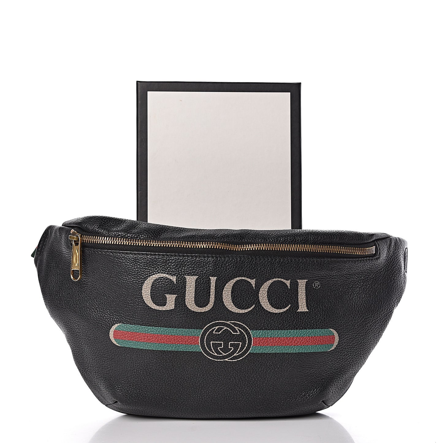 Grained Calfskin Logo Belt Bag Black
