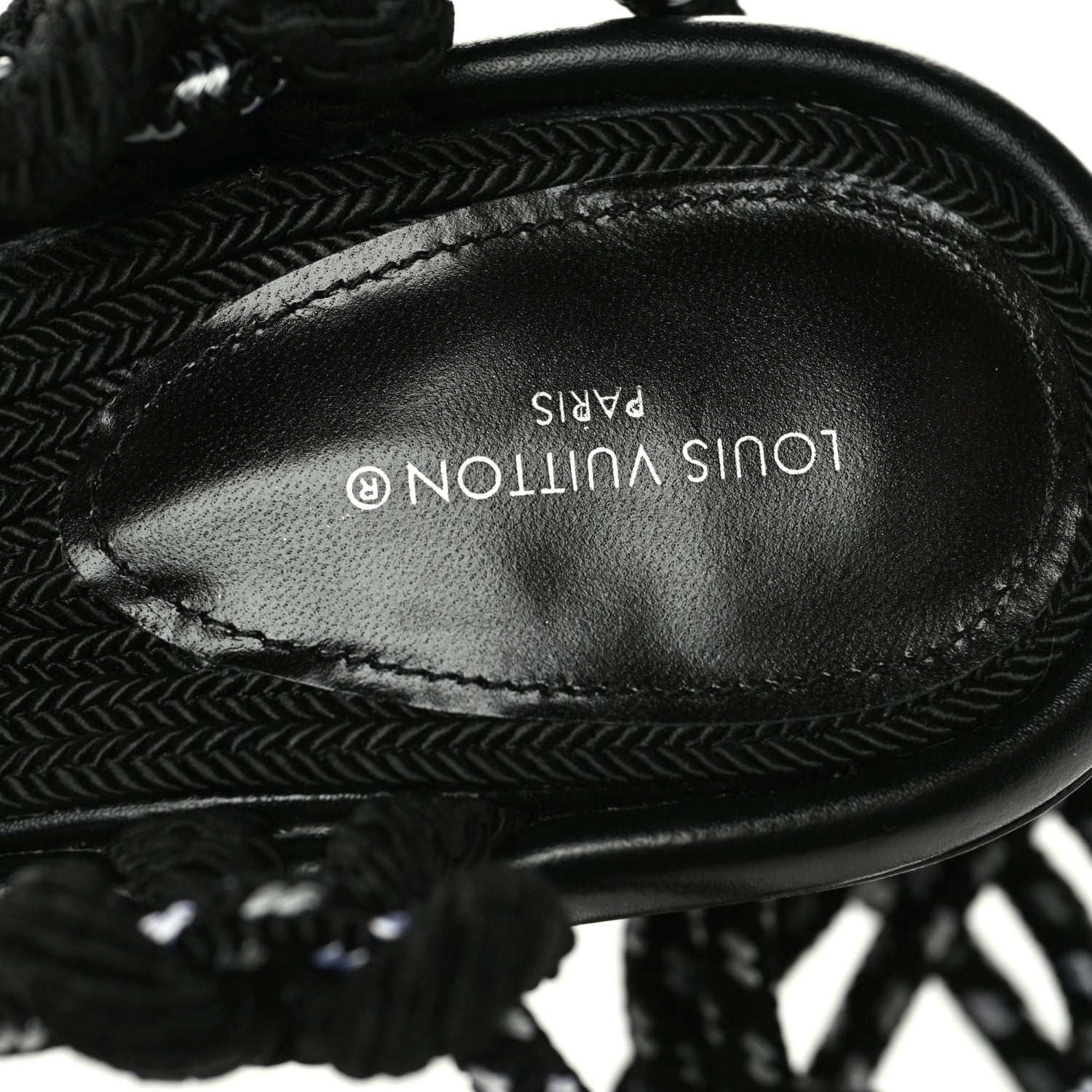 Louis Vuitton Fabric Maia Rope Wedge Sandal 40 Black 6 of 6