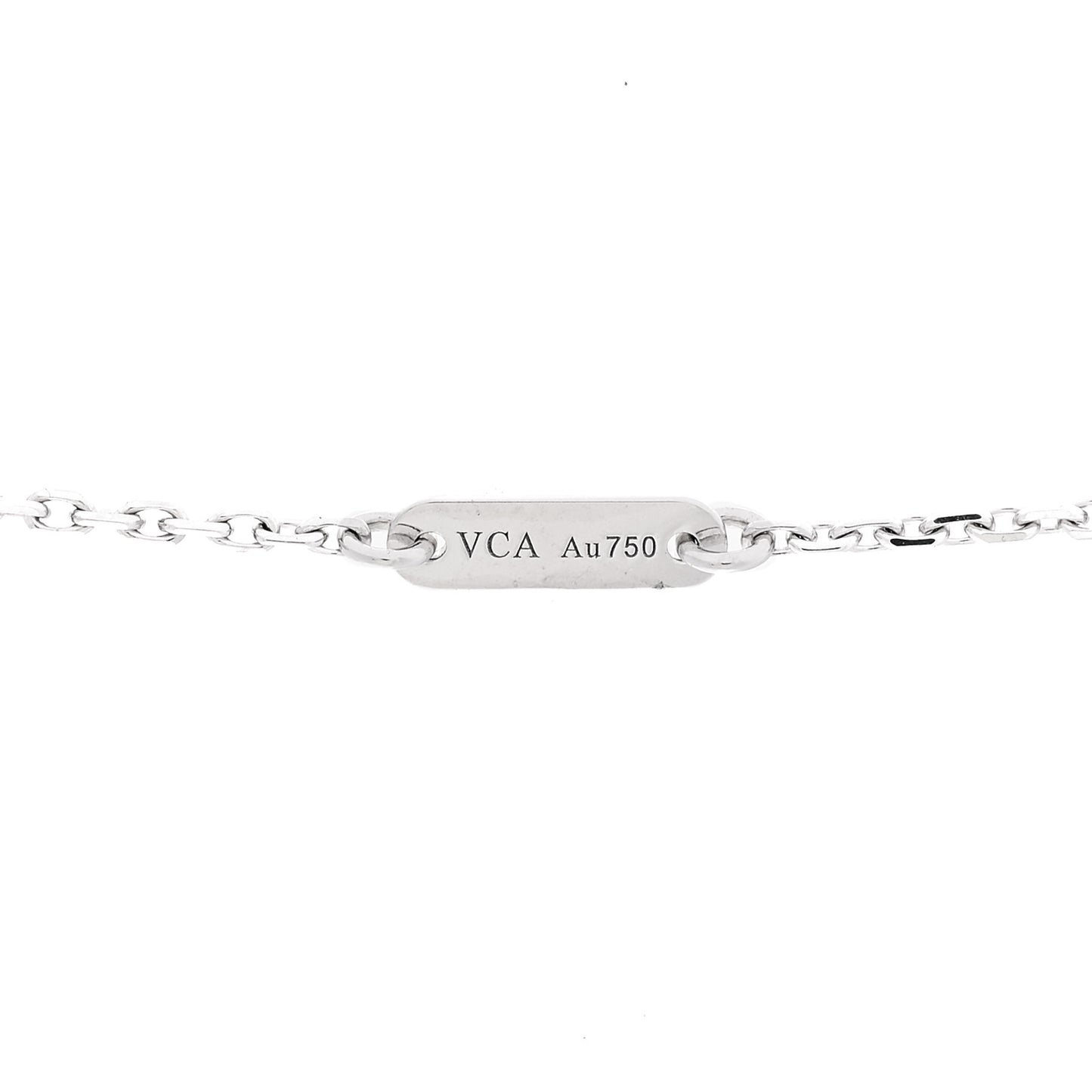 18K White Gold Diamond Sweet Alhambra Pendant Necklace