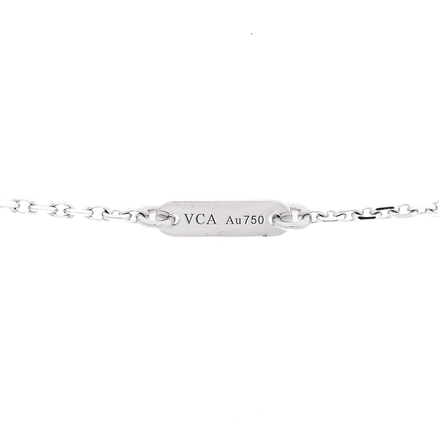 Van Cleef & Arpels 18K White Gold Diamond Sweet Alhambra Pendant Necklace 5 of 7