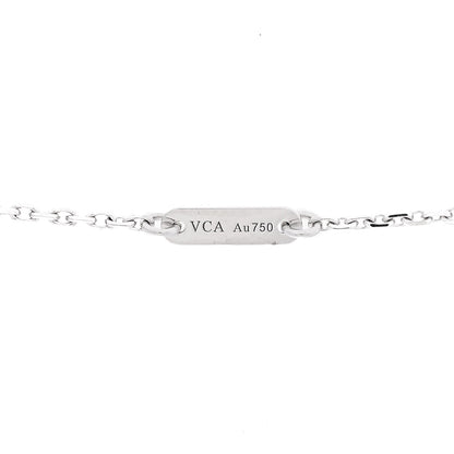 Van Cleef & Arpels 18K White Gold Diamond Sweet Alhambra Pendant Necklace 5 of 7