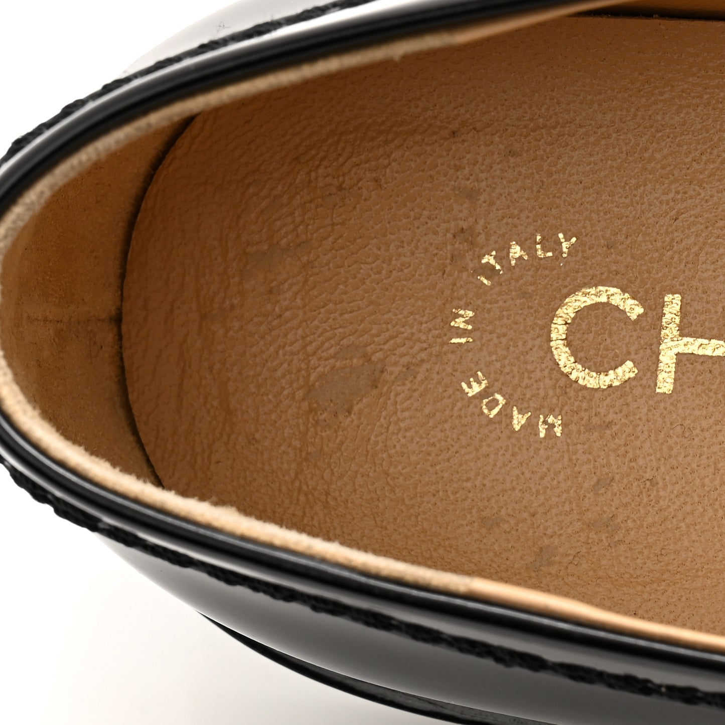 Shiny Calfskin Logo Loafers 39 Black