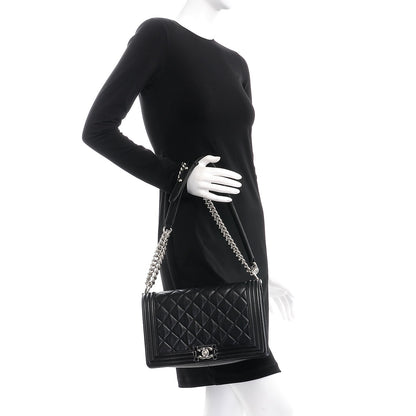 Chanel Perforated Lambskin Quilted New Medium Boy Flap Black 3 of 10