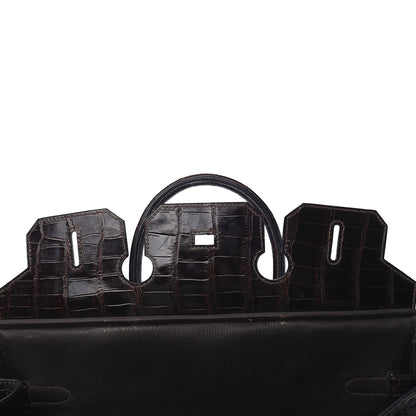 Hermes Shiny Porosus Crocodile Birkin 35 Cocoan 16 of 31