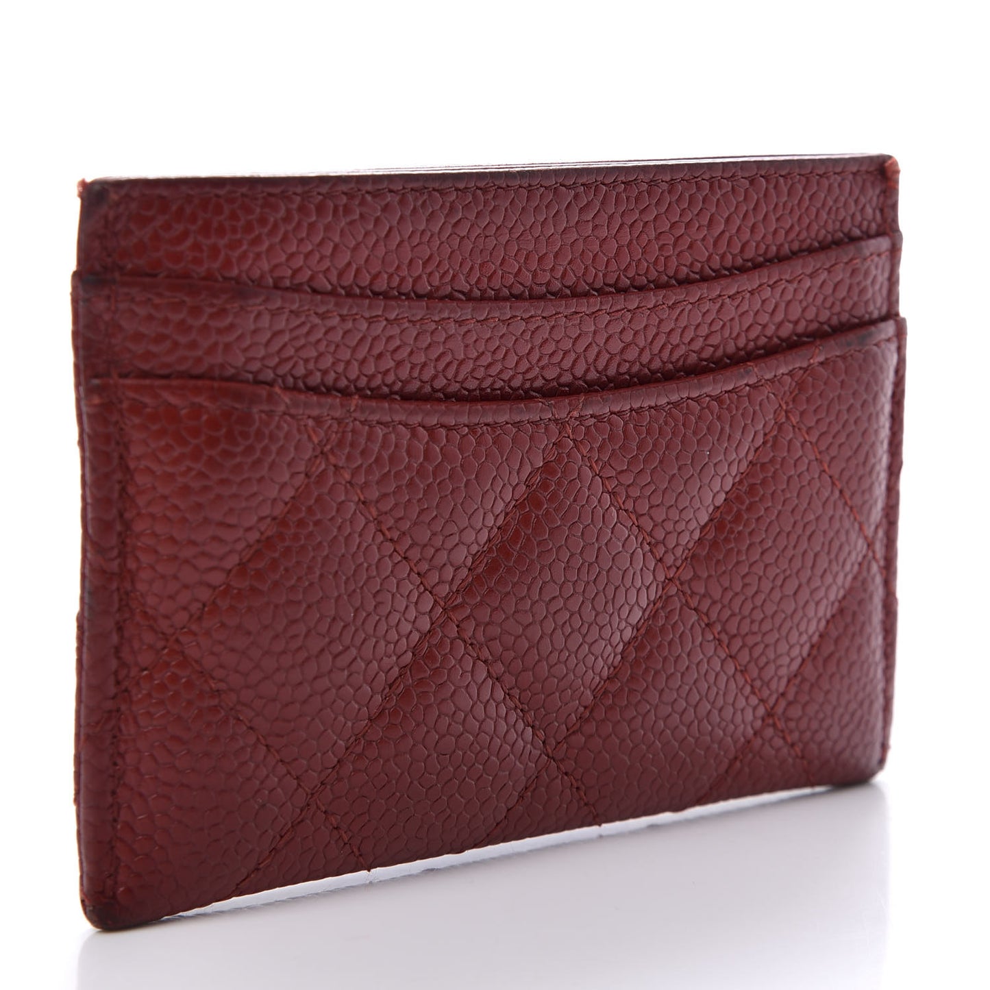 Caviar Quilted Card Holder Red