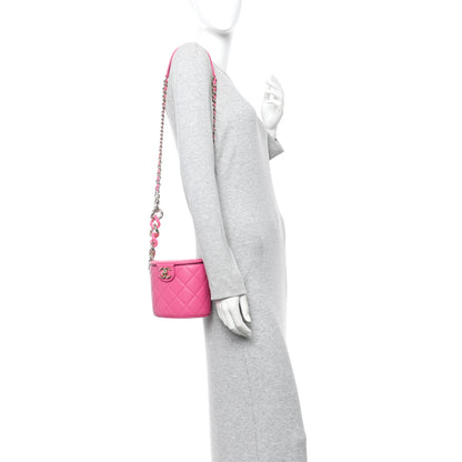 Chanel Lambskin Resin Elegant Chain Vanity Case Dark Pink 2 of 11