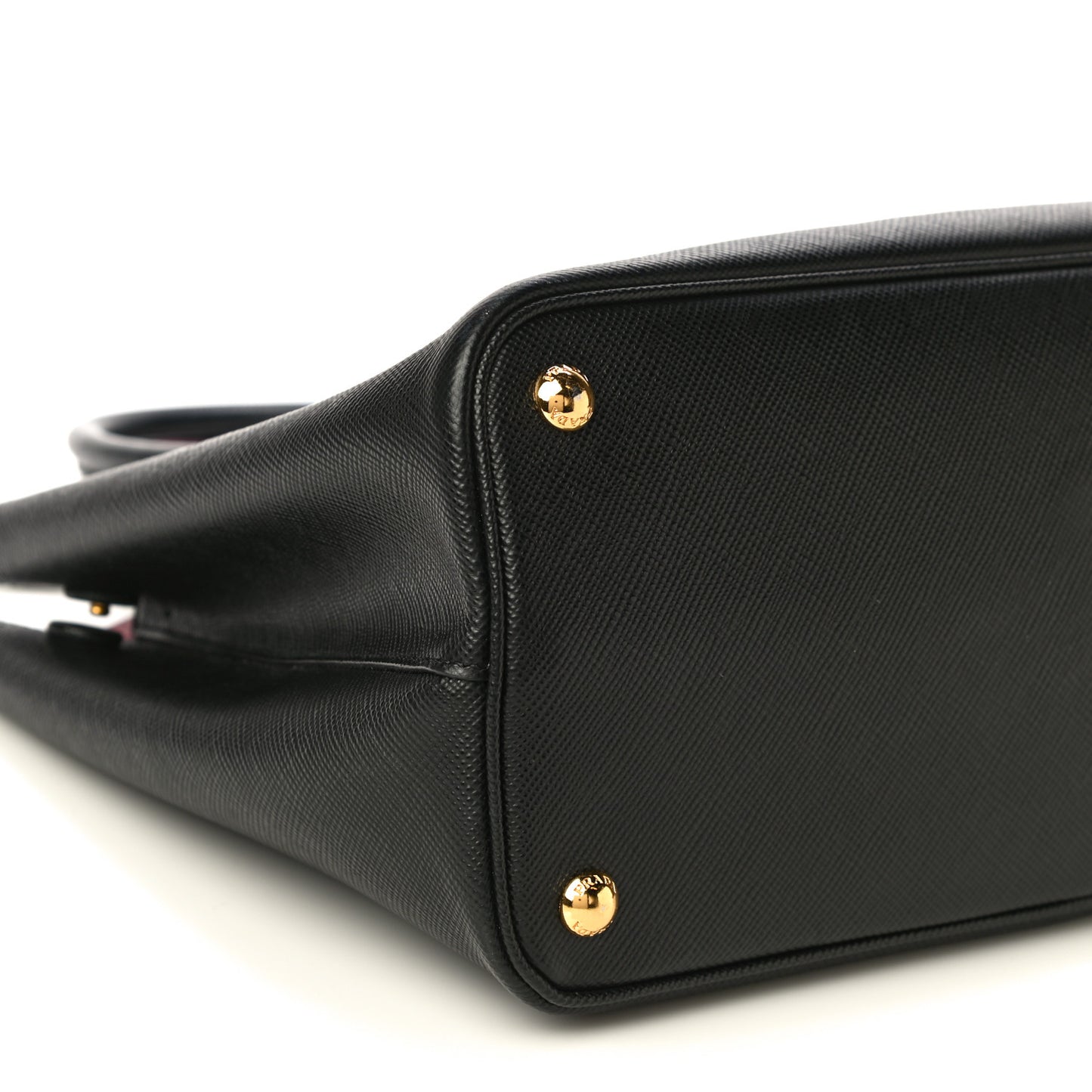 Saffiano Cuir Medium Double Bag Black Fuoco
