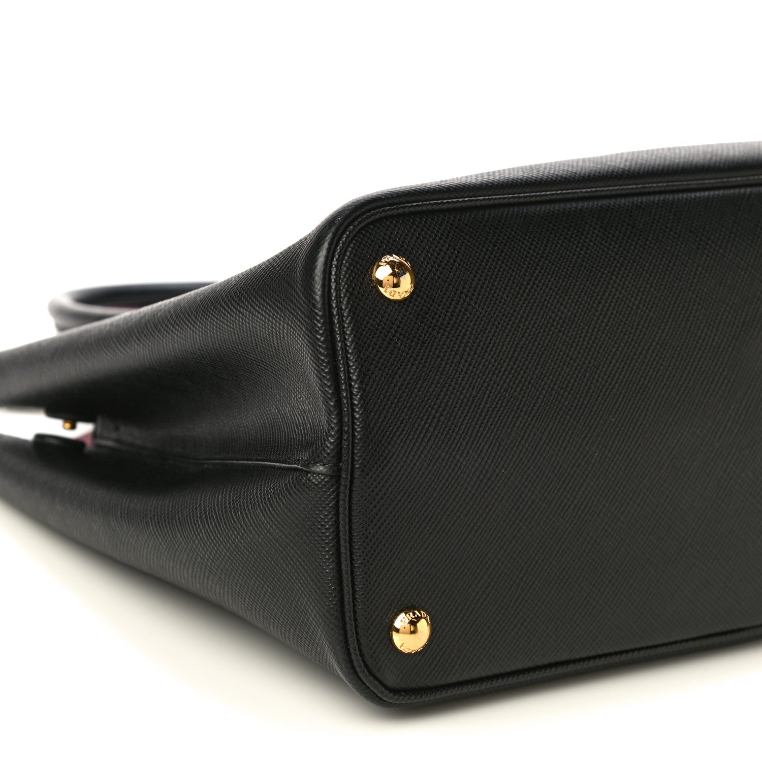 Prada Saffiano Cuir Medium Double Bag Black Fuoco 5 of 9