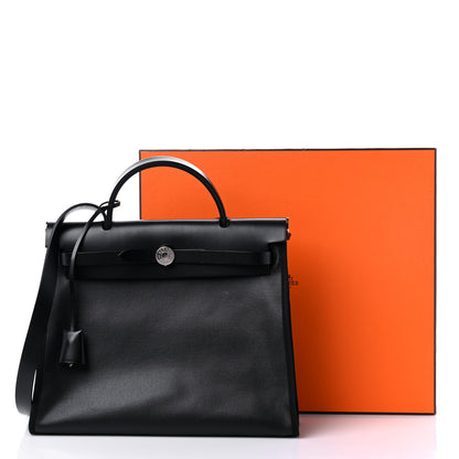 Hermes Toile H Berline Vache Hunter Herbag Zip PM 31 Black Ecru 12 of 12