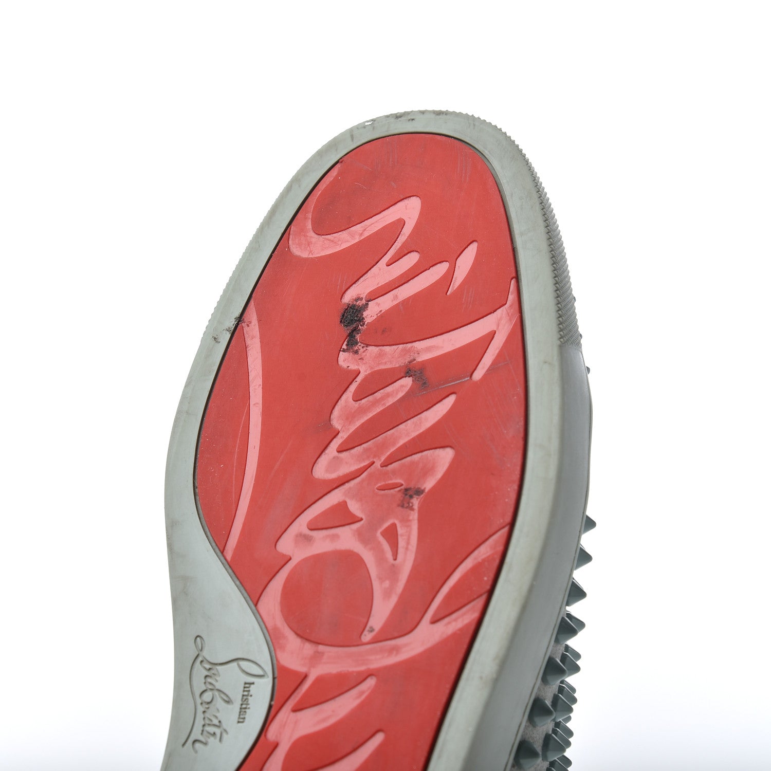 Christian Louboutin Veau Velours Mens Louis Orlato Flat Spikes Sneakers 42 Light Green 21 of 23