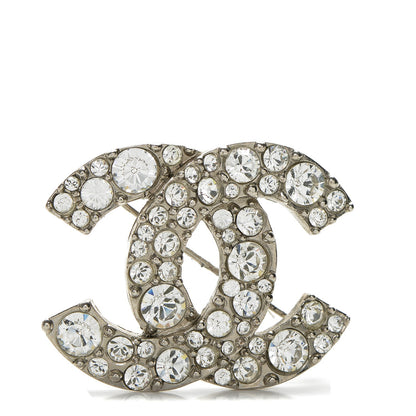 Chanel Crystal CC Brooch Silver 1 of 5