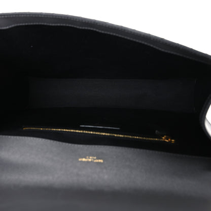 Saint Laurent Grain De Poudre Textured Mixed Matelasse Triquilt Large Monogram Satchel Anthracite 5 of 10