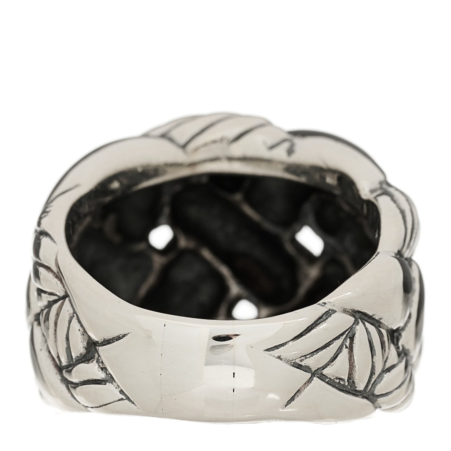 Sterling Silver Woven Cable Dome Ring 56 7.5
