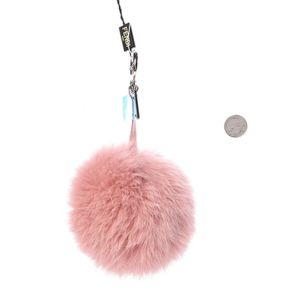 Fendi Fox Fur Shiny Nappa Bi-Color R ABCharm Bag Charm Rosa Chiaro Blue Bubblegum 2 of 4