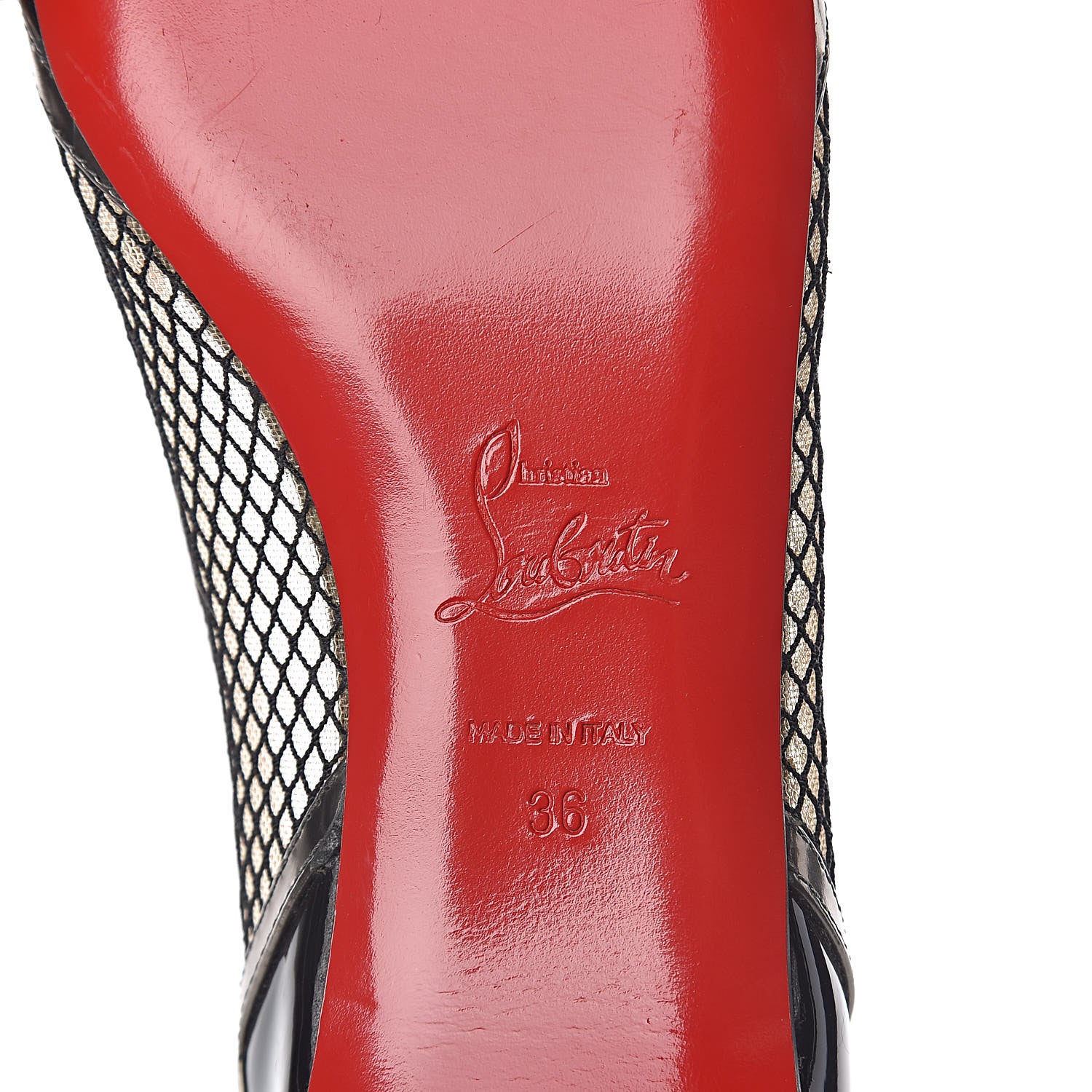 Christian Louboutin Mesh Patent Lady Bombay Flats 36 Black 8 of 9