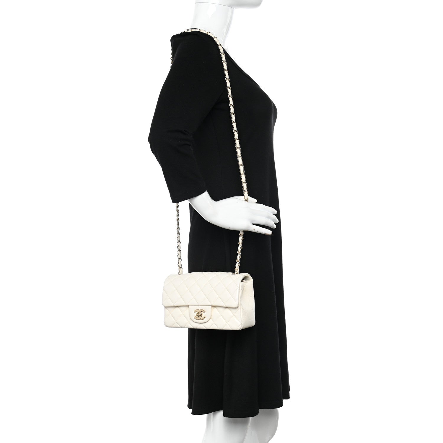 Chanel Lambskin Quilted Mini Rectangular Flap White 2 of 10