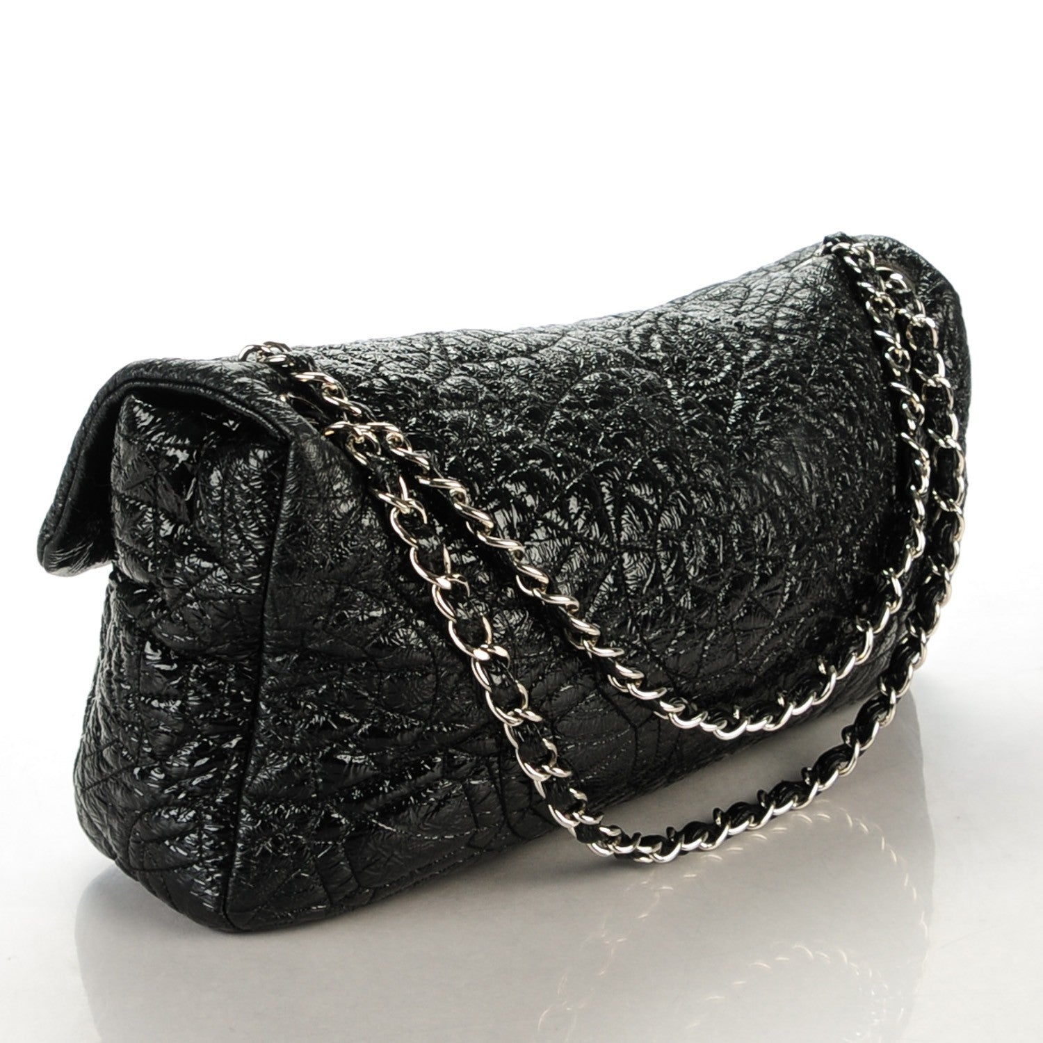 Chanel Vinyl Graphic Edge Flap Black 3 of 7