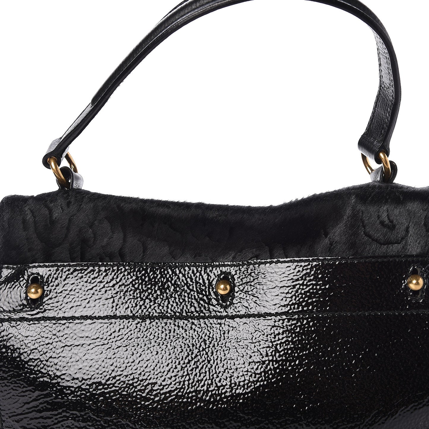 Pony Hair Patent Medium Muse Two Black