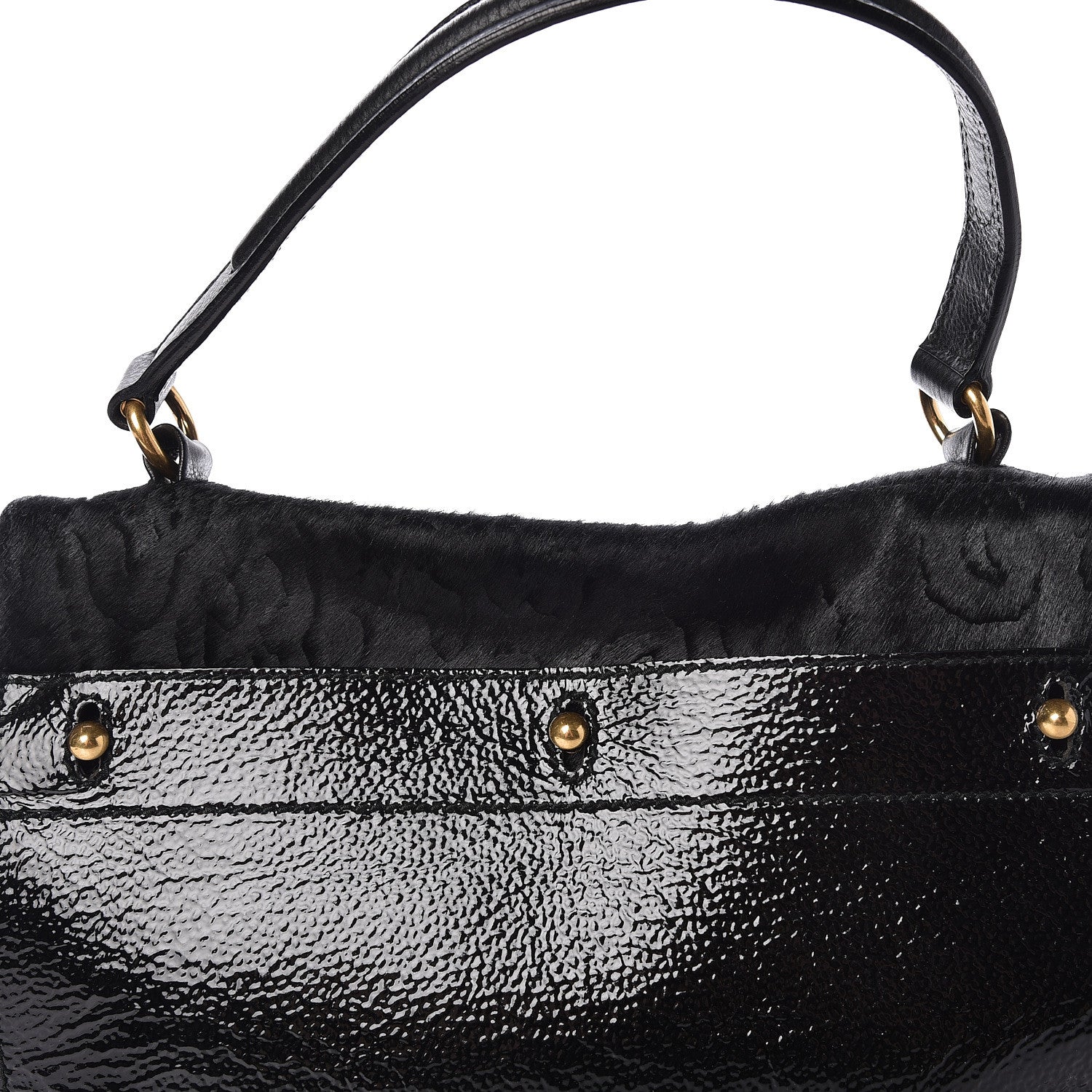 Saint Laurent Pony Hair Patent Medium Muse Two Black 13 of 15