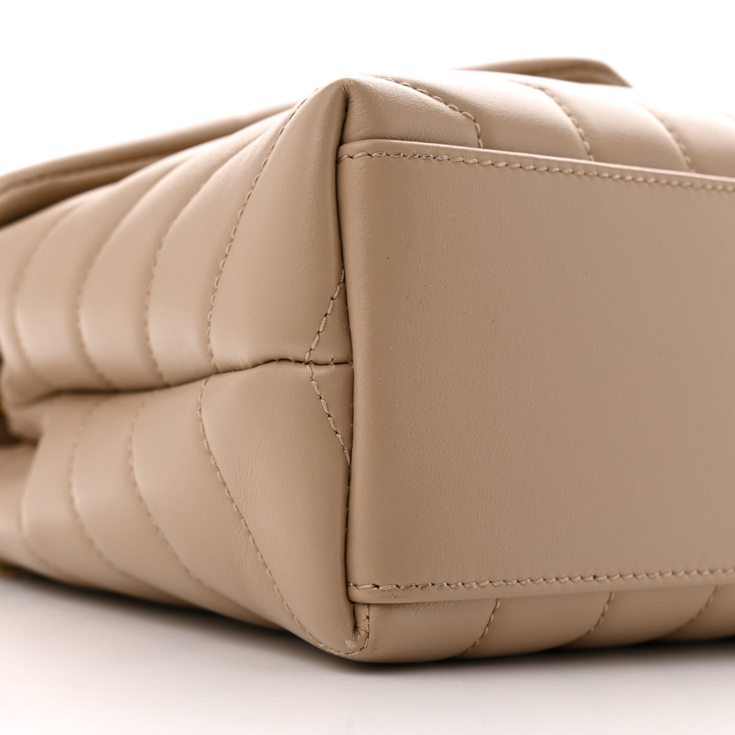 Saint Laurent Calfskin Y Quilted Monogram Small Loulou Chain Satchel Dark Beige 9 of 14