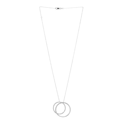 Roberto Coin 18K White Gold Diamond Interlocking Circles Necklace 2 of 6