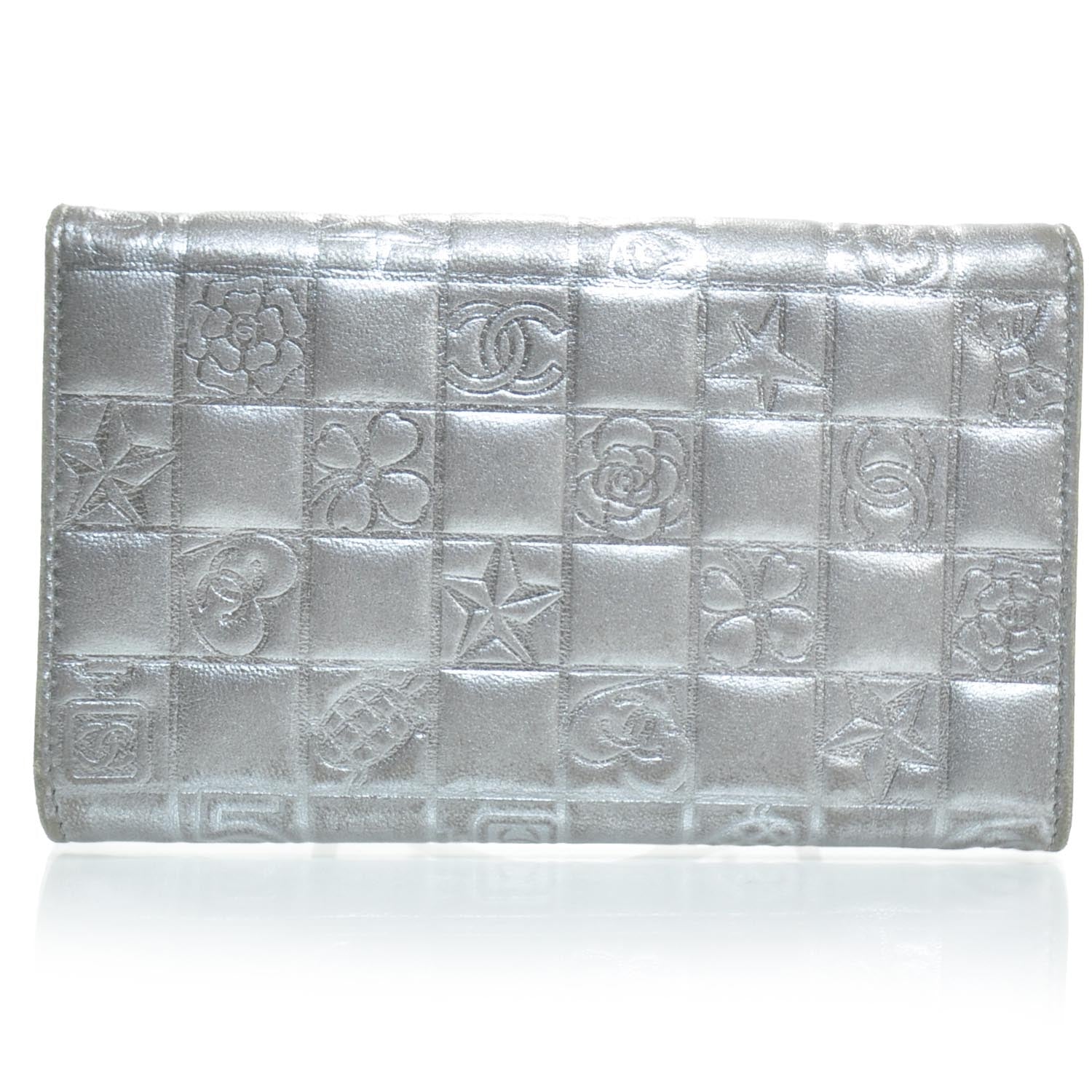 Chanel Lambskin Precious Symbols Flap Wallet Silver 1 of 9