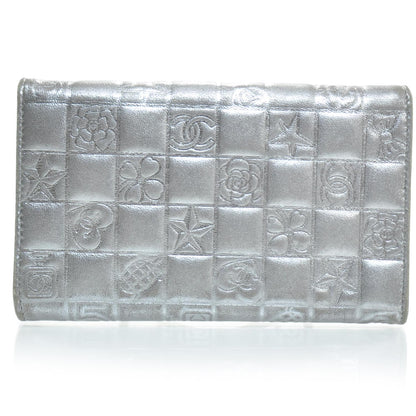 Chanel Lambskin Precious Symbols Flap Wallet Silver 1 of 9