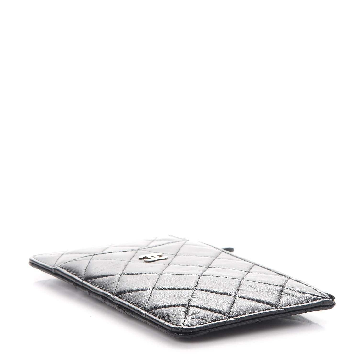 Chanel Lambskin Quilted Classic Flat Wallet Pouch Black 4 of 7