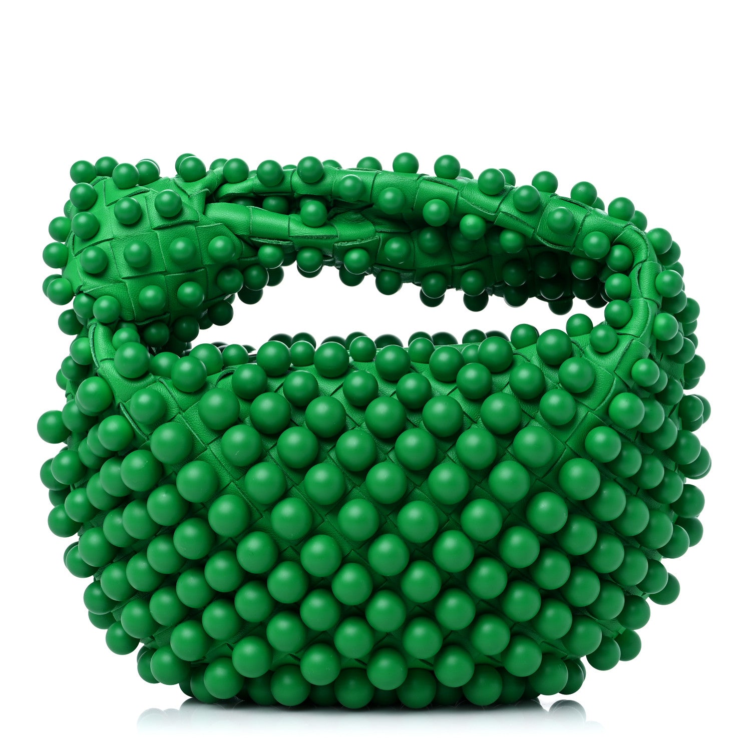 product image of BOTTEGA VENETA Nappa Studded Intrecciato Mini Jodie Parakeet FASHIONPHILE