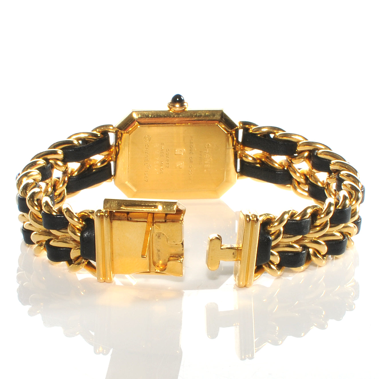 Stainless Steel Lambskin 20mm Chain Premiere Quartz Watch Gold M