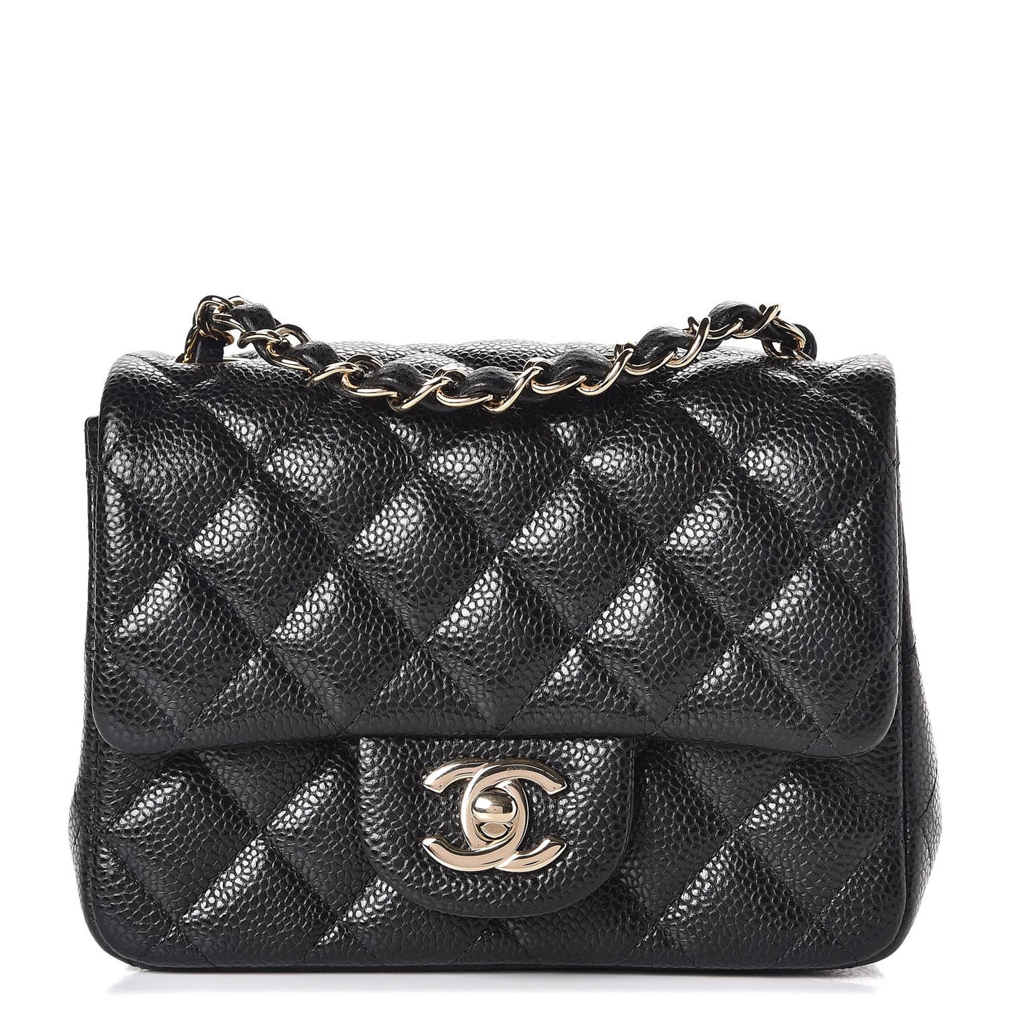 Caviar Quilted Mini Square Flap Black