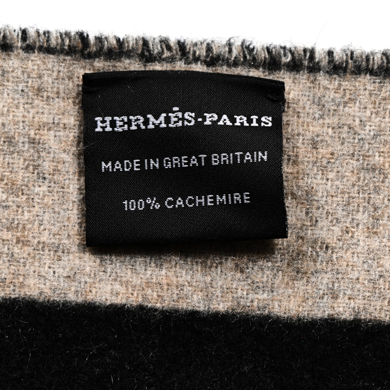 Hermes Cashmere Casaque Love Story Muffler Black Beige Chine 3 of 3