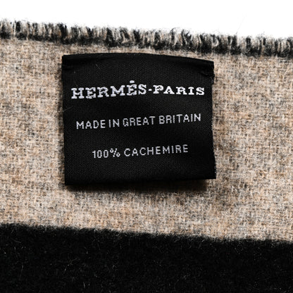 Hermes Cashmere Casaque Love Story Muffler Black Beige Chine 3 of 3